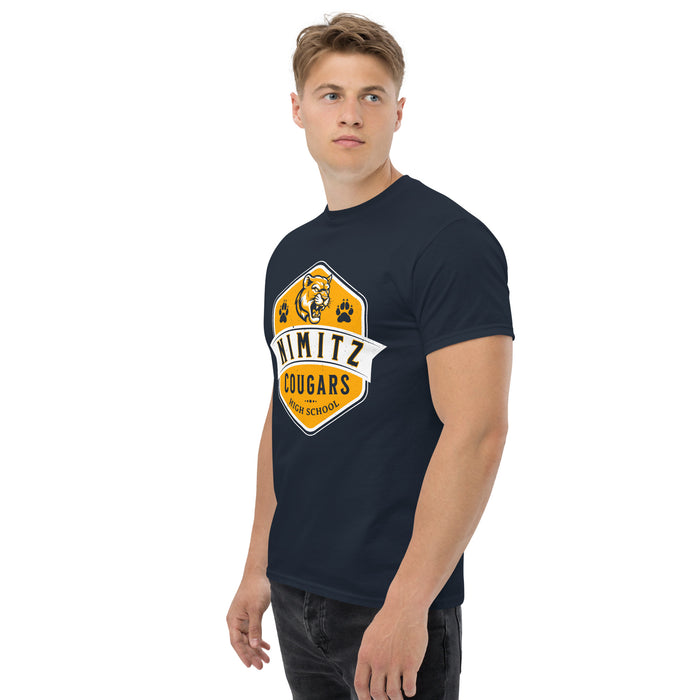 Side view of Nimitz High School Cougars Navy Blue Classic Unisex T-shirt 209