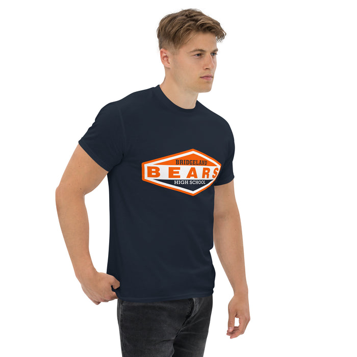 Man wearing a Bridgeland High School Bears Classic Unisex Navy T-shirt 09