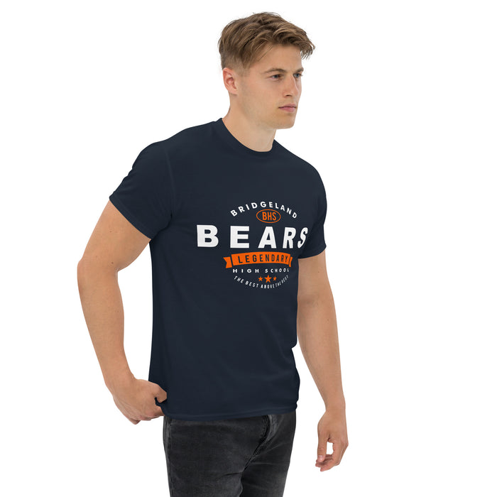 Close-up of Bridgeland High School Bears Classic Unisex Navy T-shirt 44