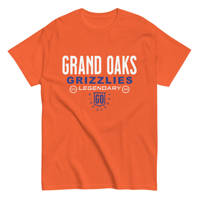 Grand Oaks High School Grizzlies Classic Unisex Orange T-shirt 03