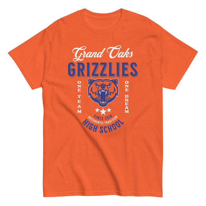 Grand Oaks High School Grizzlies Classic Unisex Orange T-shirt 08