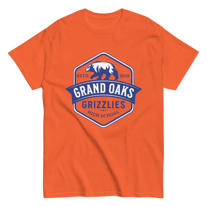 Grand Oaks High School Grizzlies Classic Unisex Orange T-shirt 15