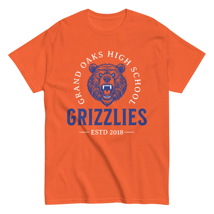 Grand Oaks High School Grizzlies Classic Unisex Orange T-shirt 18