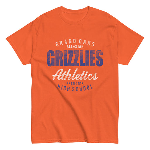 Grand Oaks High School Grizzlies Classic Unisex Orange T-shirt 34