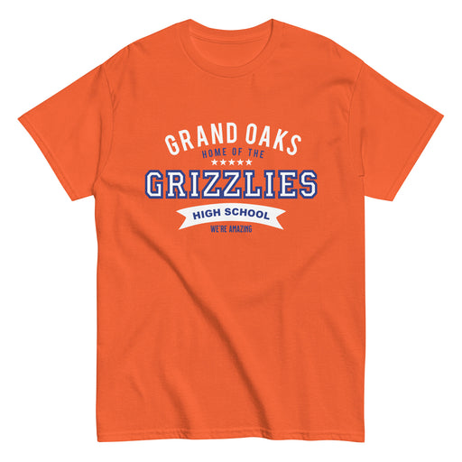 Grand Oaks High School Grizzlies Classic Unisex Orange T-shirt 96