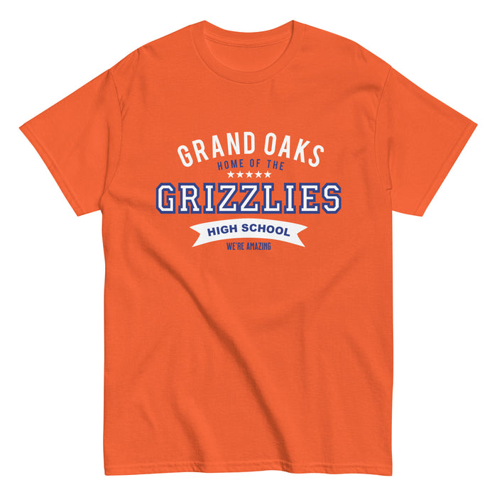 Grand Oaks High School Grizzlies Classic Unisex Orange T-shirt 96