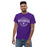 Man wearing a Morton Ranch High School Mavericks Classic Unisex Purple T-shirt 202a