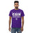 A man wearing a Klein Cain High School Hurricanes Purple Classic T-shirt 29