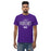 A man wearing a Klein Cain High School Hurricanes Purple Classic T-shirt 40