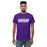 A man wearing a Klein Cain High School Hurricanes Purple Classic T-shirt 72