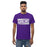 A man wearing a Klein Cain High School Hurricanes Purple Classic T-shirt 84