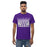 A man wearing a Klein Cain High School Hurricanes Purple Classic T-shirt 86