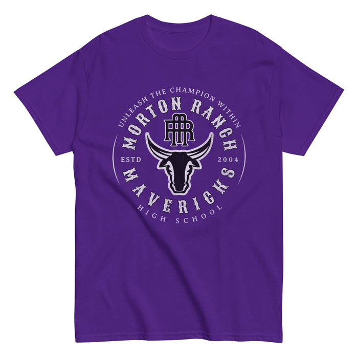 Morton Ranch High School Mavericks Classic Unisex Purple T-shirt 203