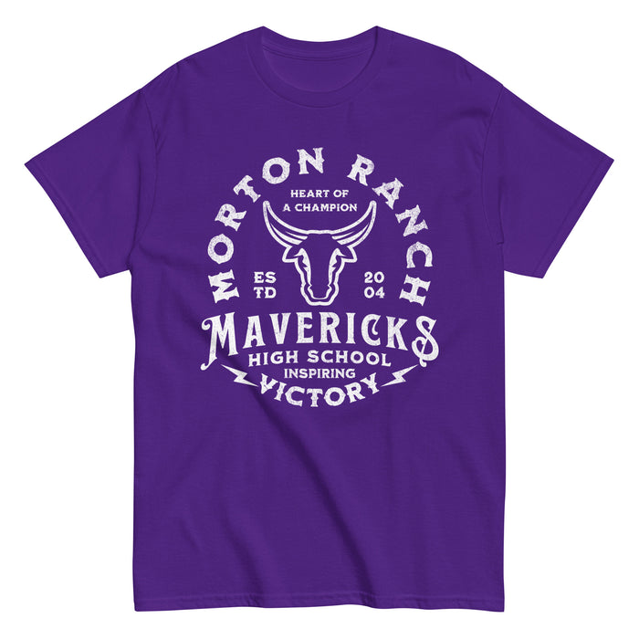 Morton Ranch High School Mavericks Classic Unisex Purple T-shirt 219