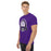 Man wearing a Morton Ranch High School Mavericks Classic Unisex Purple T-shirt 206a