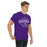 Man wearing a Morton Ranch High School Mavericks Classic Unisex Purple T-shirt 202