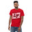 Man wearing Lake Travis High School Cavaliers Red Classic Unisex T-shirt 223