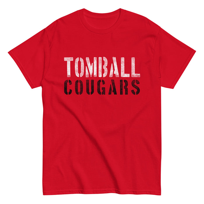 Tomball High School Cougars Classic Unisex Red T-shirt 17