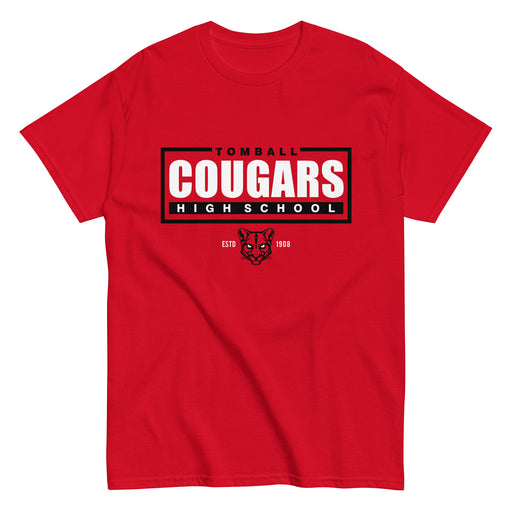 Tomball High School Cougars Classic Unisex Red T-shirt 49