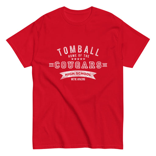 Tomball High School Cougars Classic Unisex Red T-shirt 96