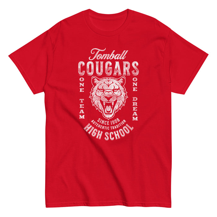 Tomball High School Cougars Classic Unisex Red T-shirt 06