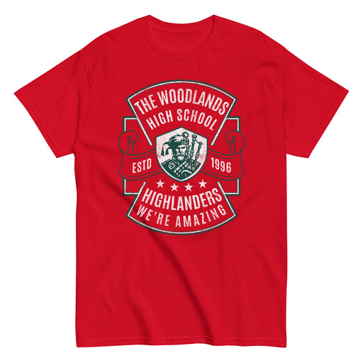 The Woodlands High School Highlanders Red Classic Unisex T-shirt 208