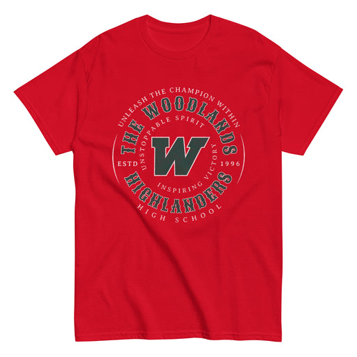 The Woodlands High School Highlanders Red Classic Unisex T-shirt 213