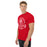 Man wearing a Katy High School Tigers Red Classic Unisex  T-shirt 221a