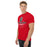 Man wearing a The Woodlands High School Highlanders Red Classic Unisex T-shirt 216a