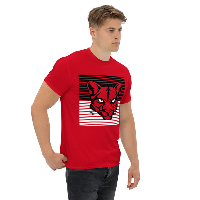 Man wearing a Tomball High School Cougars Classic Unisex Red T-shirt 27a