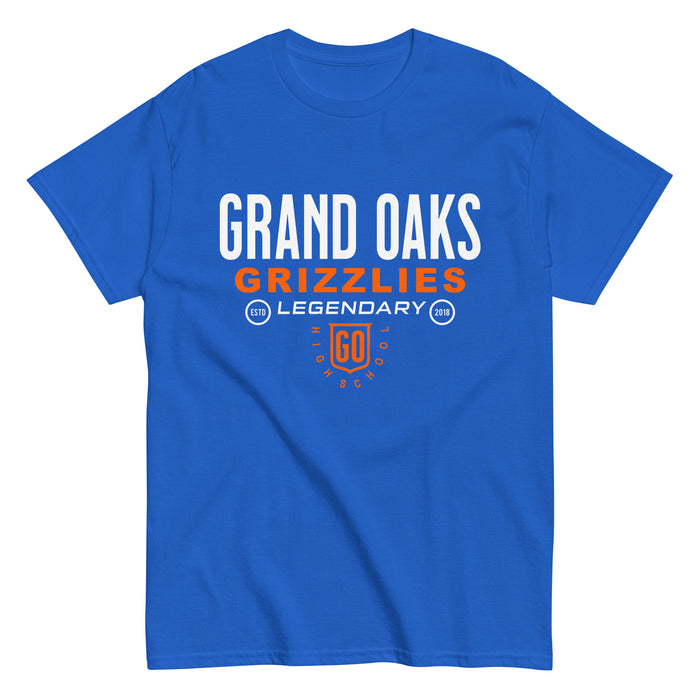 Grand Oaks High School Grizzlies Classic Unisex Royal T-shirt 03