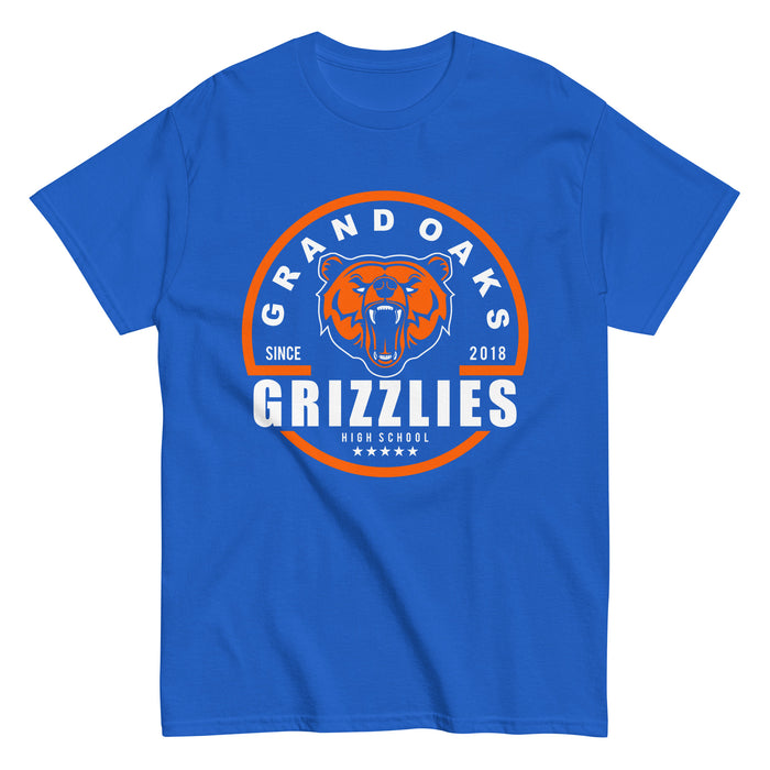 Grand Oaks High School Grizzlies Classic Unisex Royal T-shirt 04