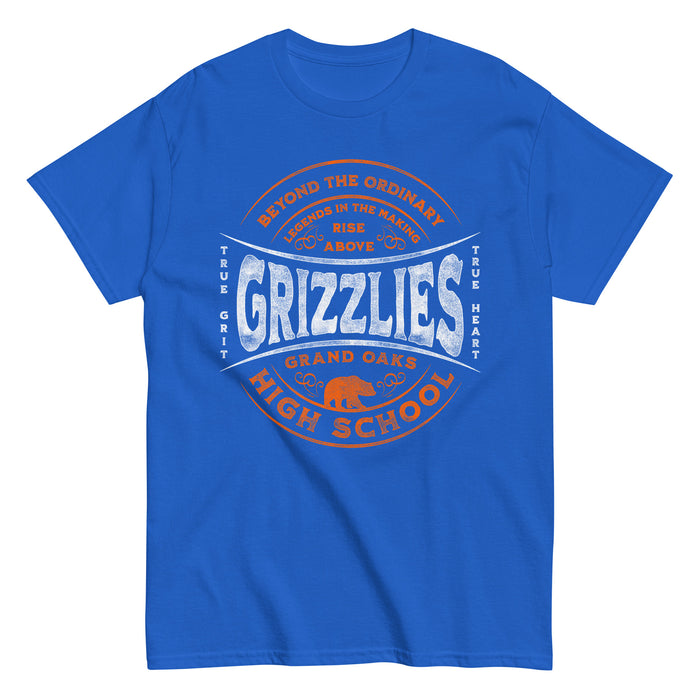 Grand Oaks High School Grizzlies Classic Unisex Royal T-shirt 10