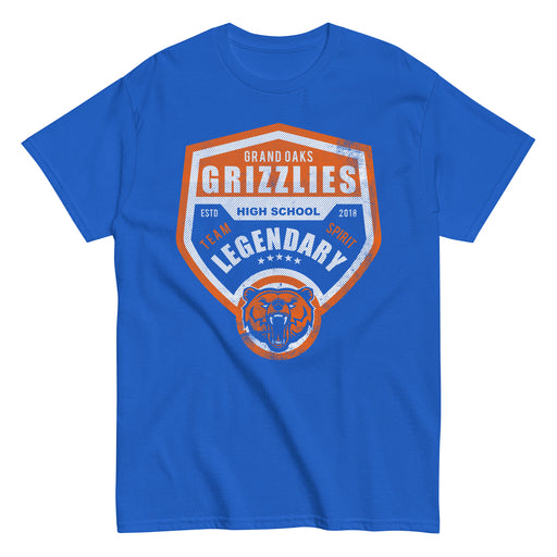 Grand Oaks High School Grizzlies Classic Unisex Royal T-shirt 14