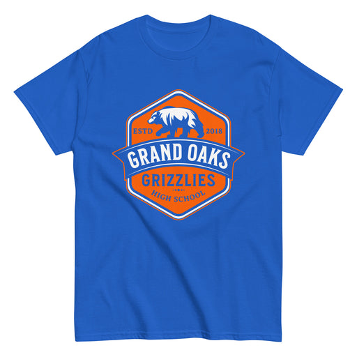 Grand Oaks High School Grizzlies Classic Unisex Royal T-shirt 15