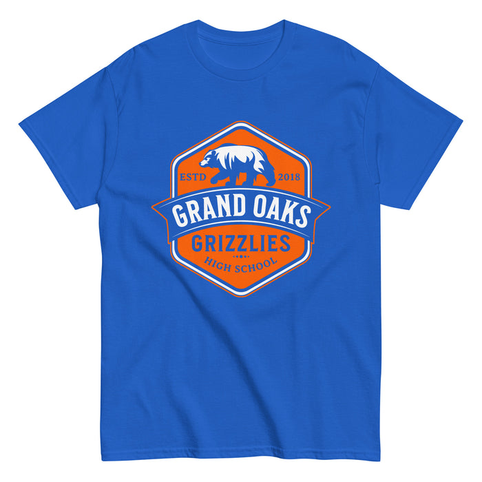 Grand Oaks High School Grizzlies Classic Unisex Royal T-shirt 15