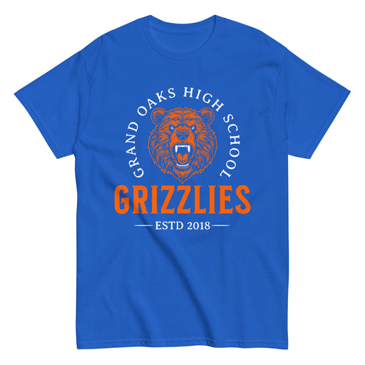 Grand Oaks High School Grizzlies Classic Unisex Royal T-shirt 18