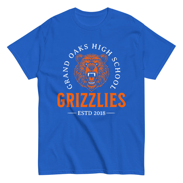 Grand Oaks High School Grizzlies Classic Unisex Royal T-shirt 18