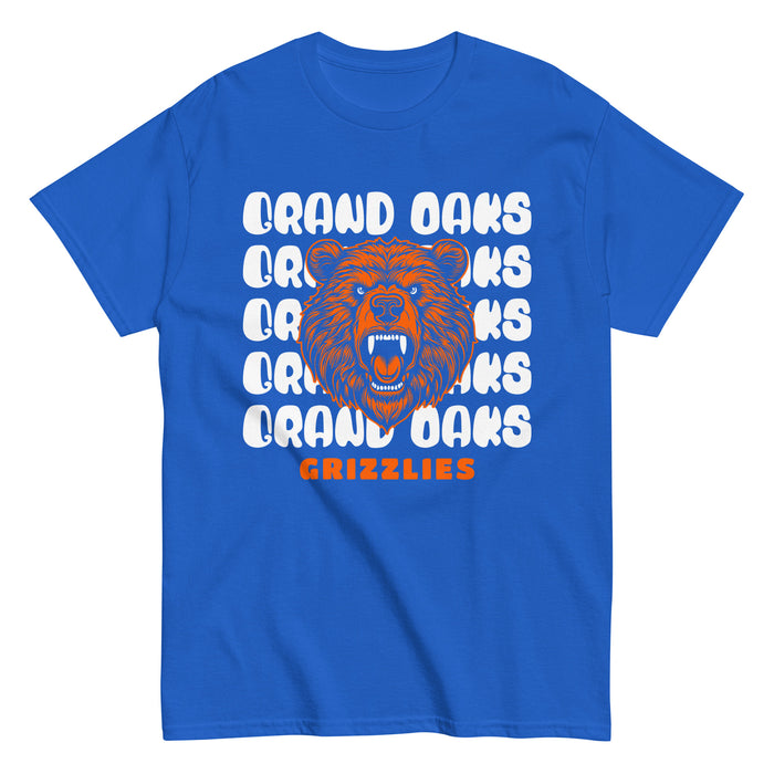 Grand Oaks High School Grizzlies Classic Unisex Royal T-shirt 28