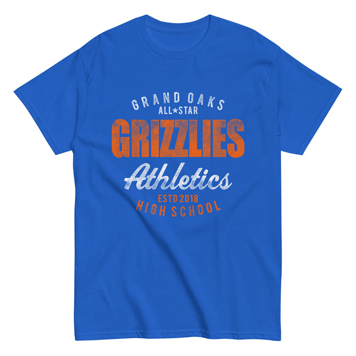 Grand Oaks High School Grizzlies Classic Unisex Royal T-shirt 34