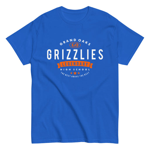 Grand Oaks High School Grizzlies Classic Unisex Royal T-shirt 44