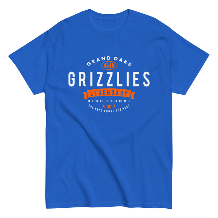 Grand Oaks High School Grizzlies Classic Unisex Royal T-shirt 44