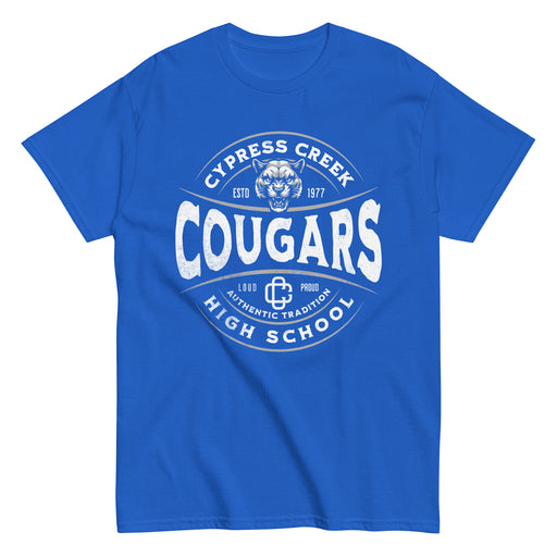 Cypress Creek High School Cougars Royal Blue Classic Unisex T-shirt 216