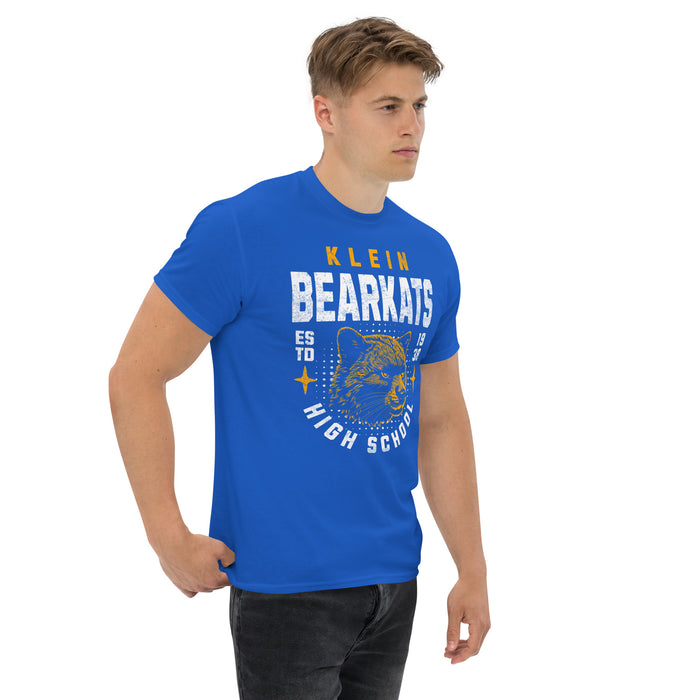 Man wearing a Klein High School Bearkats Classic Unisex Royal T-shirt 213