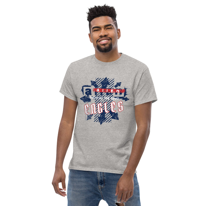 Man wearing a Allen High School Eagles Classic Unisex Sport Grey T-shirt 213a