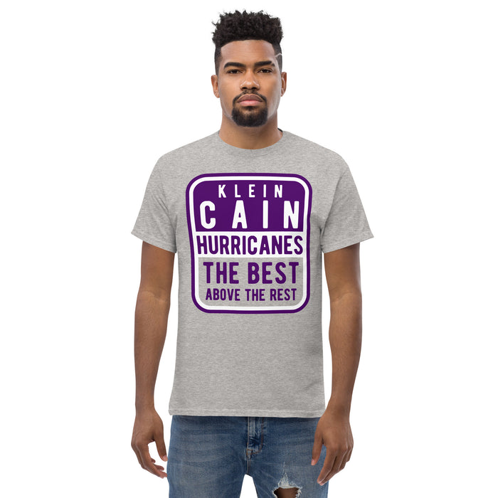 Man wearing a Klein Cain High School Hurricanes Sport Grey Classic T-shirt 01