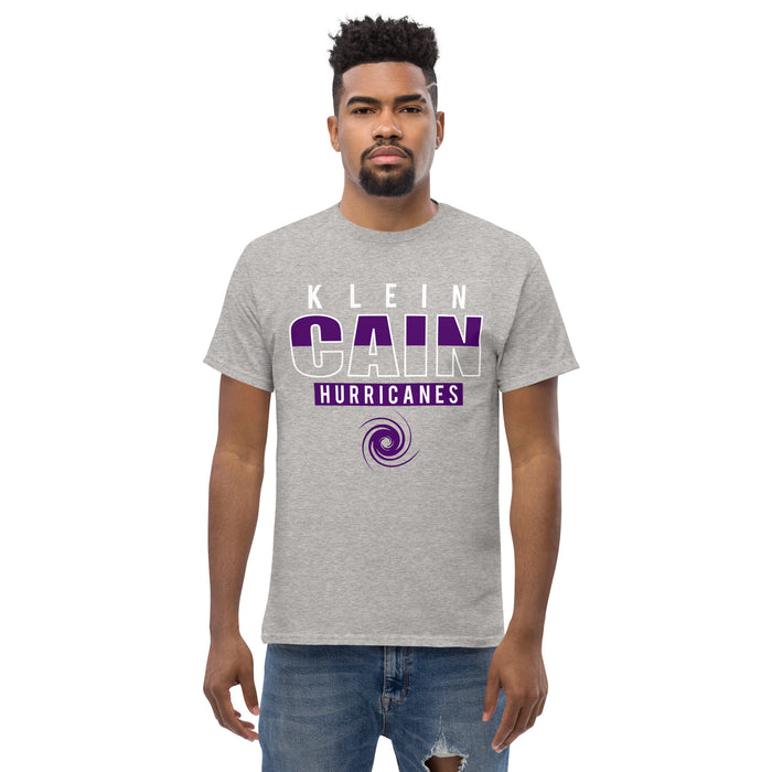 Man wearing a Klein Cain High School Hurricanes Sport Grey Classic T-shirt 23