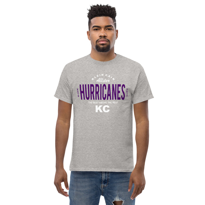 Man wearing a Klein Cain High School Hurricanes Sport Grey Classic T-shirt 40