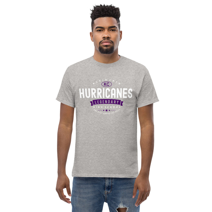 Man wearing a Klein Cain High School Hurricanes Sport Grey Classic T-shirt 44