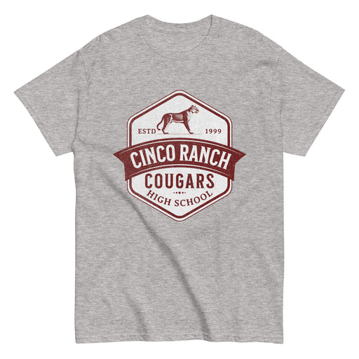 Cinco Ranch High School Cougars Classic Unisex Sport Grey T-shirt 203